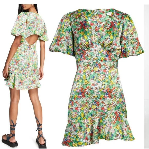 Topshop mini floral stretchy tea dress NWT - Picture 1 of 7